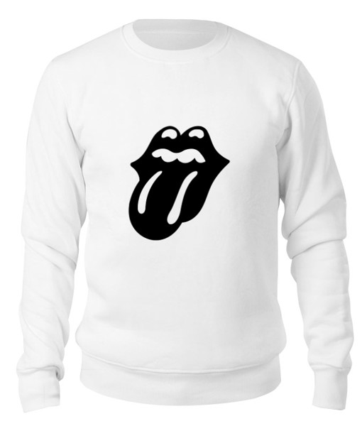 Свитшот унисекс Printio Rolling stones (black) белый L