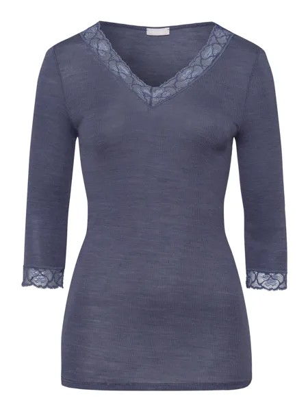 Топ Hanro Longsleeve Woolen Lace, цвет nightshade