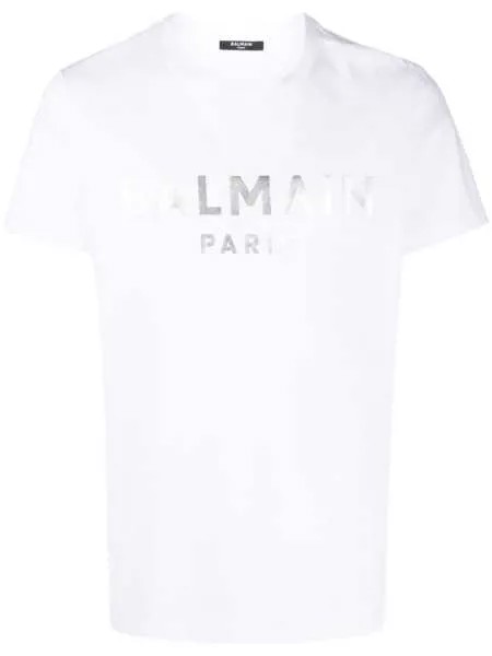 Balmain metallic logo-print cotton T-shirt