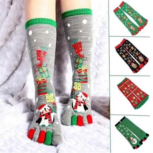 Носки с разделенными пальцами с рождественским принтом