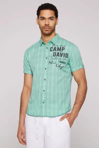 Рубашка CAMP DAVID с короткими рукавами, хлопок, цвет Neo Aqua