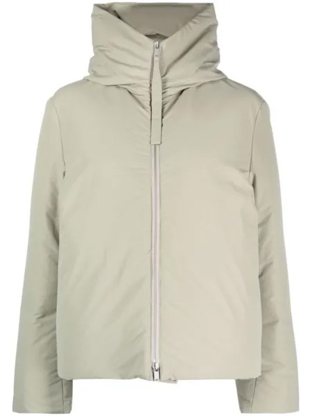 Jil Sander пуховик с нашивкой-логотипом, нейтральный цвет