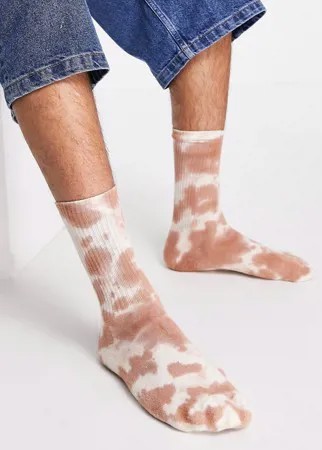 Спортивные носки телесного цвета с принтом тай-дай ASOS DESIGN-Многоцветный