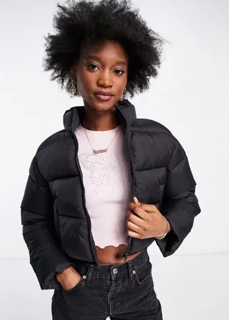 Черный укороченный пуховик ASOS DESIGN-Черный цвет