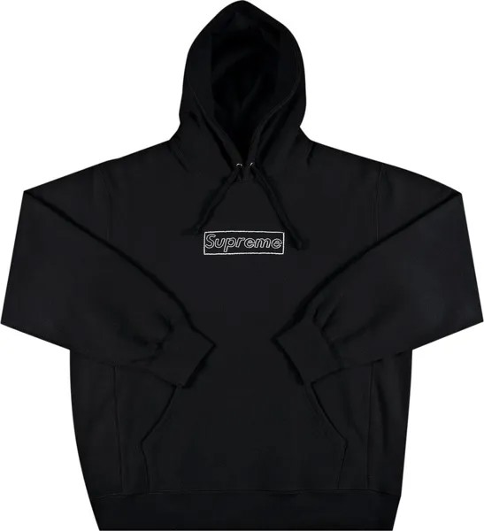 Толстовка Supreme x KAWS Chalk Logo Hooded Sweatshirt 'Black', черный