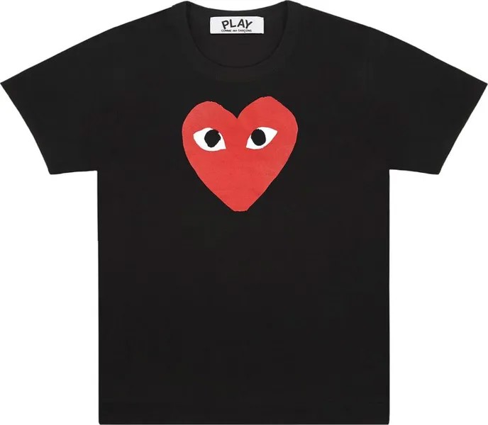 Футболка Comme des Garçons PLAY Red Heart T-Shirt 'Black', черный