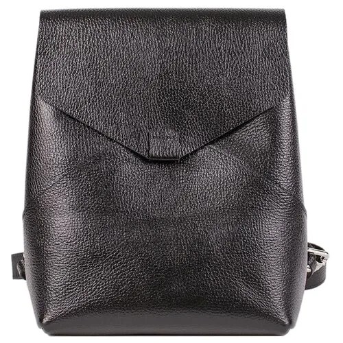 Женский кожаный рюкзак черный B003 black grain