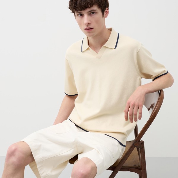 Футболка поло Uniqlo х JW Anderson Knitted, кремовый