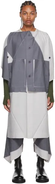 Серое пальто с треугольными чашечками 132 5. ISSEY MIYAKE