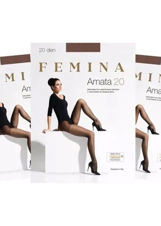 Женские колготки Femina, Amata 20 den набор 3 шт., бежевый, размер 2