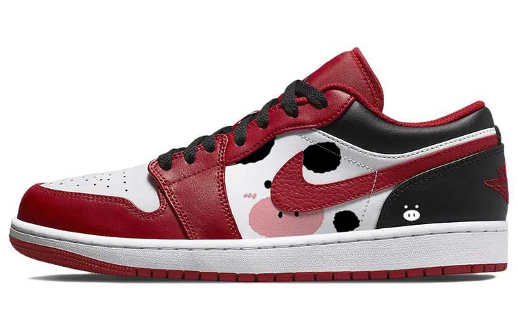 Кроссовки Air Jordan 1 Vintage Basketball Shoes Men Low-top Red/Black/White, красный