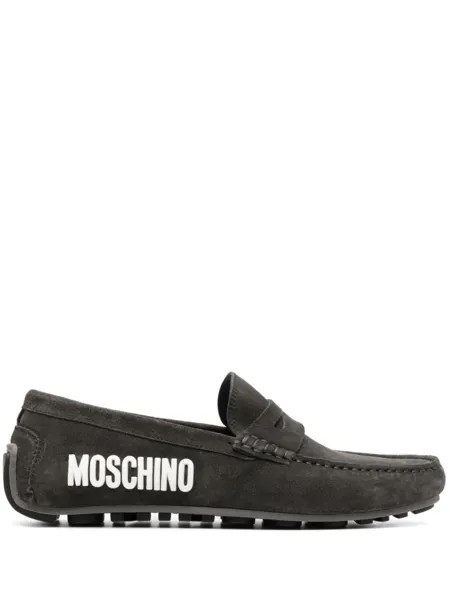 Moschino лоферы с логотипом, черный