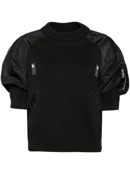 Sacai джемпер с короткими рукавами, черный