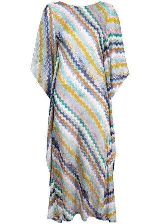 Missoni Mare платье макси с узором шеврон и драпировкой