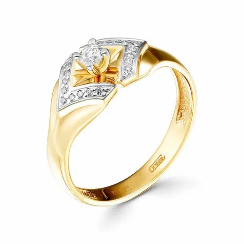 Кольцо PRESTIGE, красное золото, 585 проба, бриллиант, размер 19.5