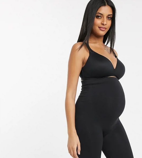 Моделирующие черные шорты с посадкой над животом Mamalicious Maternity-Черный цвет