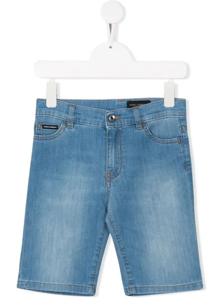 Dolce & Gabbana Kids джинсовые шорты с нашивкой-логотипом