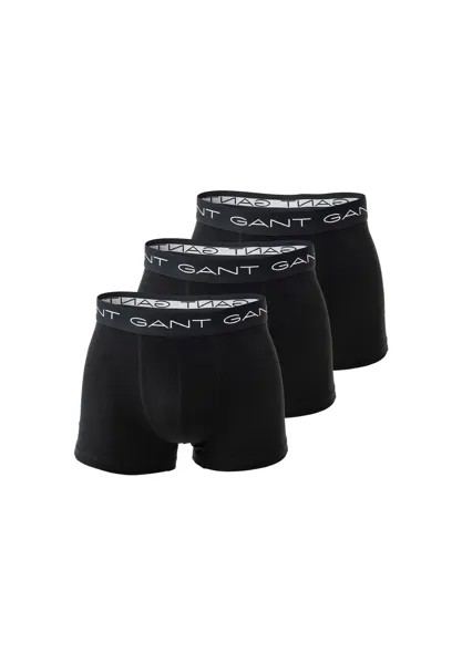 Мужские боксеры, 3 шт., плавки, хлопок стрейч GANT, черный