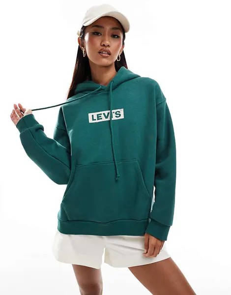 Зеленая худи свободного кроя Levi's Salinas с логотипом Boxtab