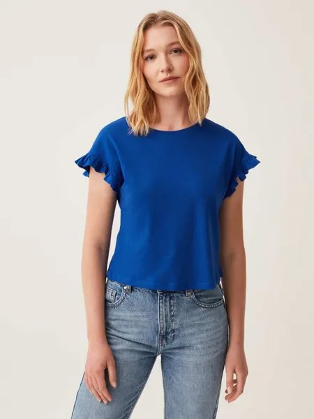 Футболка с рукавами-кимоно и воланами Ovs, цвет royal blue