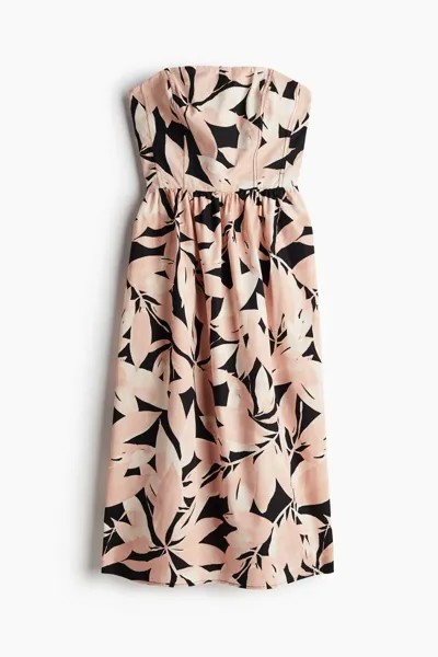 Хлопковое платье-бандо H&M, черный
