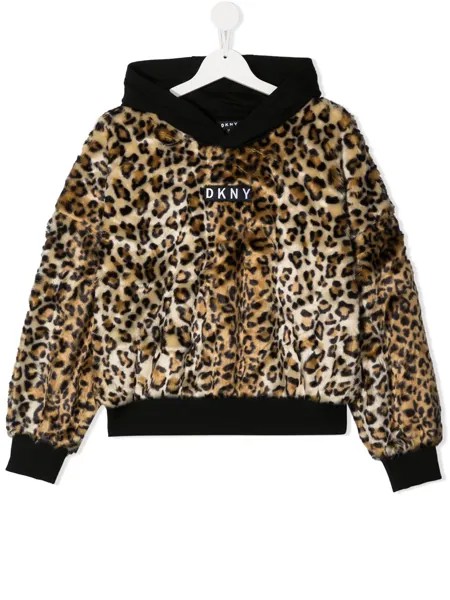 Dkny Kids худи с леопардовым принтом и логотипом