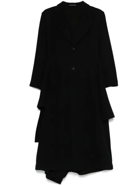 Yohji Yamamoto пальто с драпировкой, черный