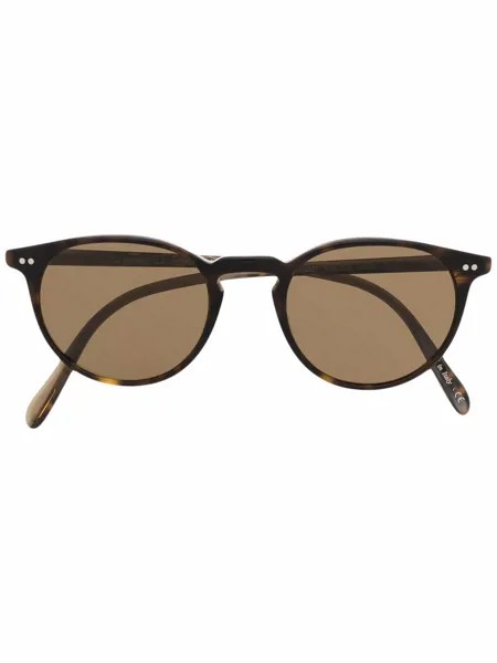Oliver Peoples солнцезащитные очки Riley в круглой оправе