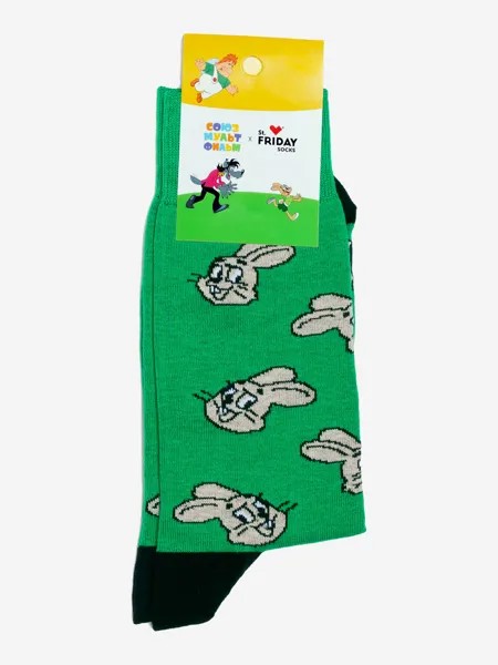 Носки с рисунками St.Friday Socks - Заяц - Ну погоди!, Зеленый