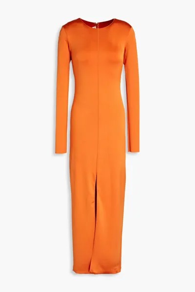 Платье макси из атласного джерси Marni, оранжевый