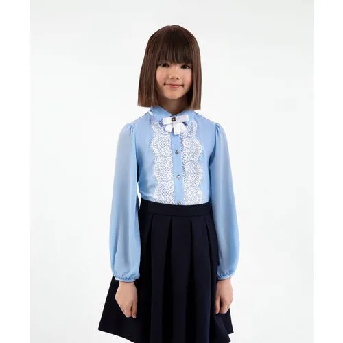 Блуза Gulliver, размер 140, голубой