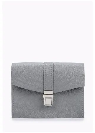 Женская кожаная поясная сумка серая A009 grey mini grain