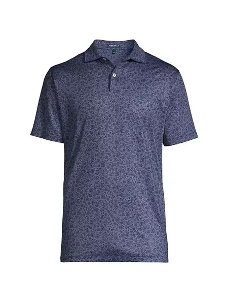 Рубашка-поло с цветочным принтом Crown Crafted Cayucos Peter Millar, темно-синий
