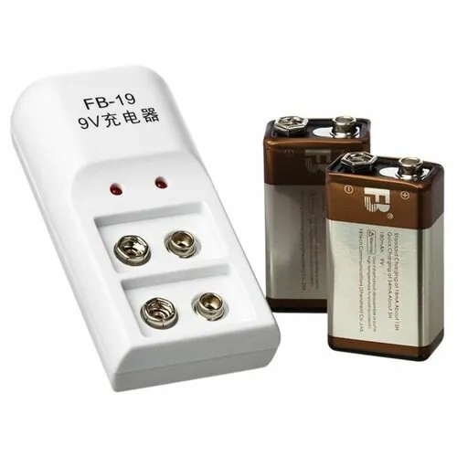 Зарядное устройство FB fb-19 9V с двумя аккумуляторами типа крона MH-280H7C, 180mAh 9V