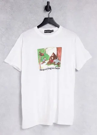 Oversized-футболка белого цвета с графическим принтом 