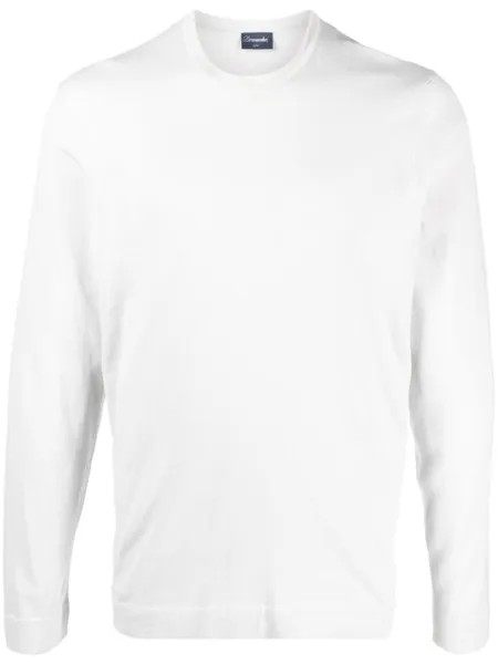 Drumohr crew-neck long-sleeve jumper, серый