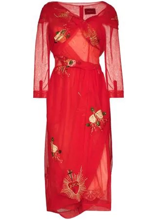 Simone Rocha платье асимметричного кроя из тюля с запахом