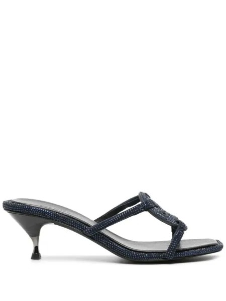 Tory Burch босоножки Miller 55 со стразами, синий