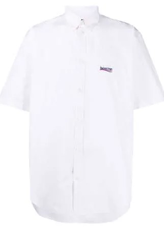 Balenciaga рубашка с короткими рукавами и вышитым логотипом