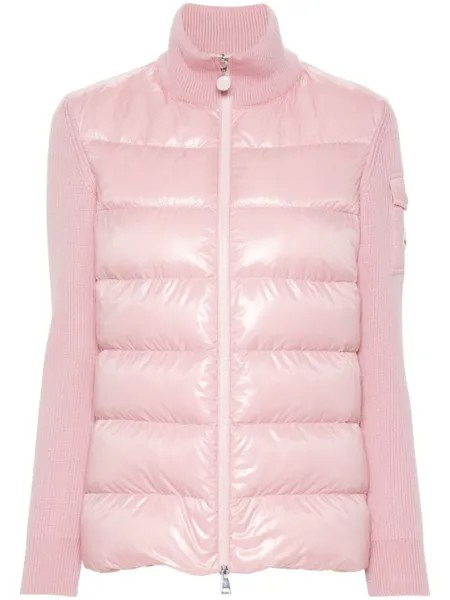 Moncler пуховик на молнии, розовый