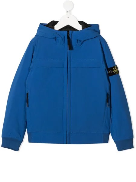Stone Island Junior куртка с капюшоном и нашивкой-логотипом