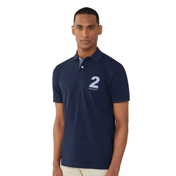 Поло с коротким рукавом Hackett Heritage Number, синий