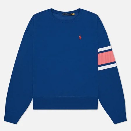 Женская толстовка Polo Ralph Lauren Striped-Trim Fleece, цвет синий, размер L