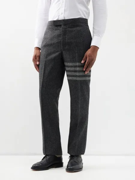Строгие брюки из шерсти с четырьмя перекладинами Thom Browne, серый