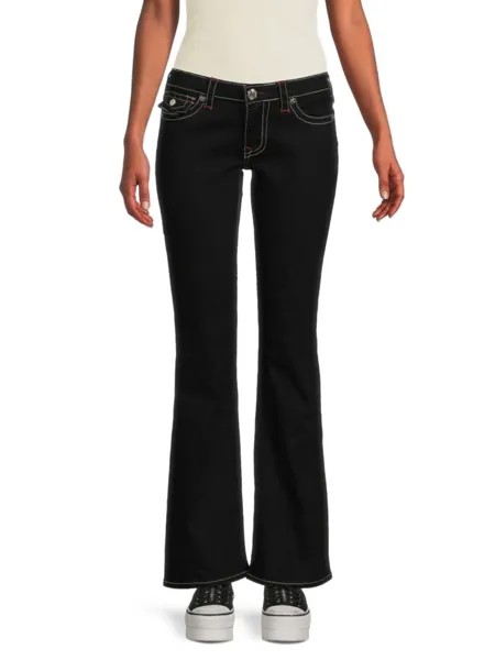 Расклешенные джинсы Joey с низкой посадкой True Religion, цвет Rinse Black