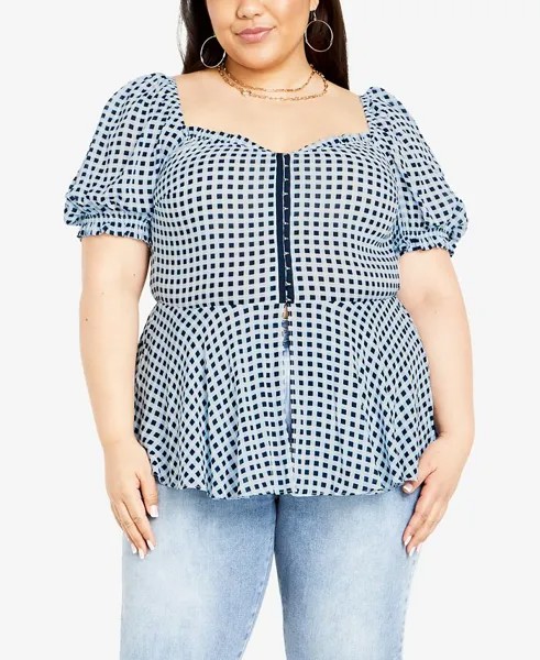 Модный топ Isobel с короткими рукавами больших размеров City Chic, мультиколор