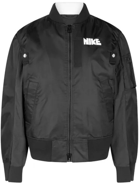 Nike многослойная куртка-бомбер x sacai, черный
