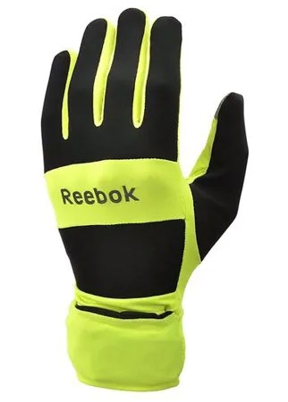 Перчатки Reebok, светоотражающие элементы, с утеплением, размер L, желтый, черный