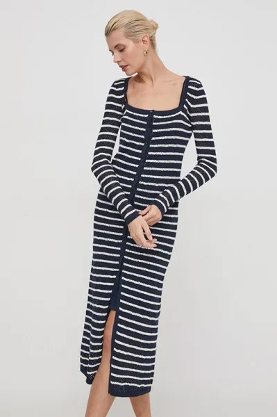 FRANCES DRESS платье из смесового льна Pepe Jeans, темно-синий