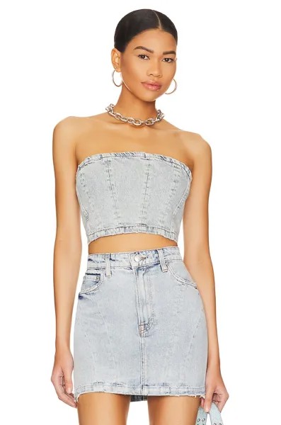 Топ GRLFRND Ciarra Denim Bustier, цвет Bel Air